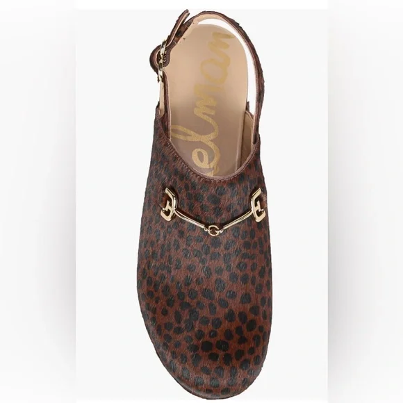 New! Sam Edelman Calf-hair/Leather Studded Wooden Clog Women’s Size 6 - Picture 4 of 16